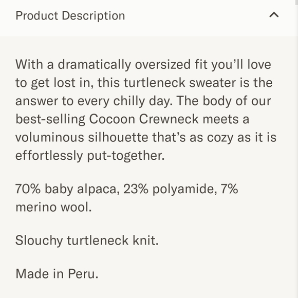 Jenni Kayne Alpaca Cocoon Turtleneck Sweater SZ Small - Picture 6 of 9